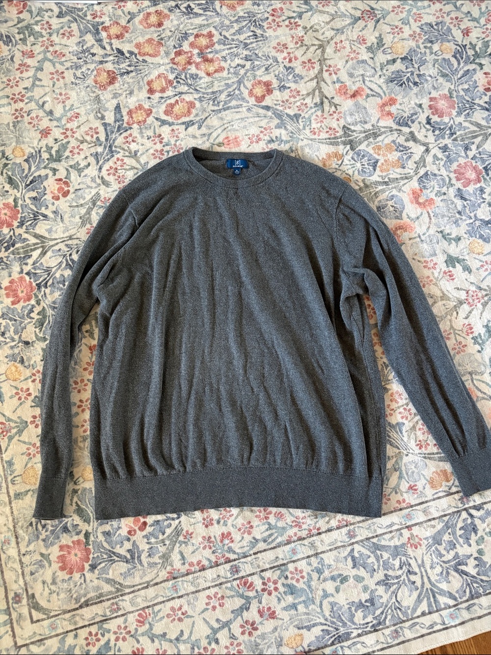 George Men's Crewneck Sweater in Charcoal Gray